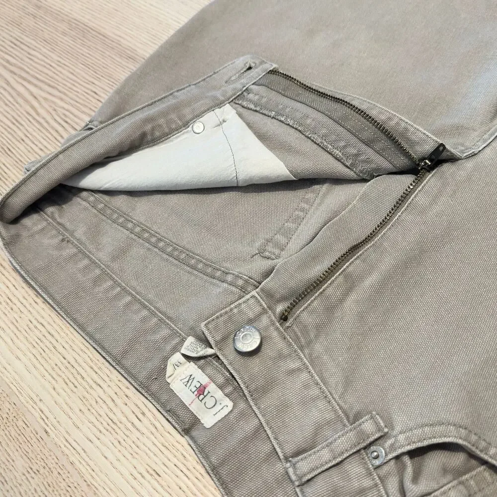 JCrew Oarsman Utility Wide Leg Pants Mens 33x34 Cotton Five Pocket Stone Taupe